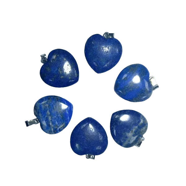 Pendentif coeur en lapis-lazuli - 3 | Pendentifs en Minéraux | Dans les yeux de Gaïa