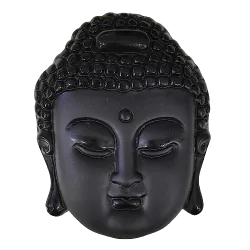 Pendentif tête de Bouddha en obsidienne noire 1 | Dans les yeux de Gaïa