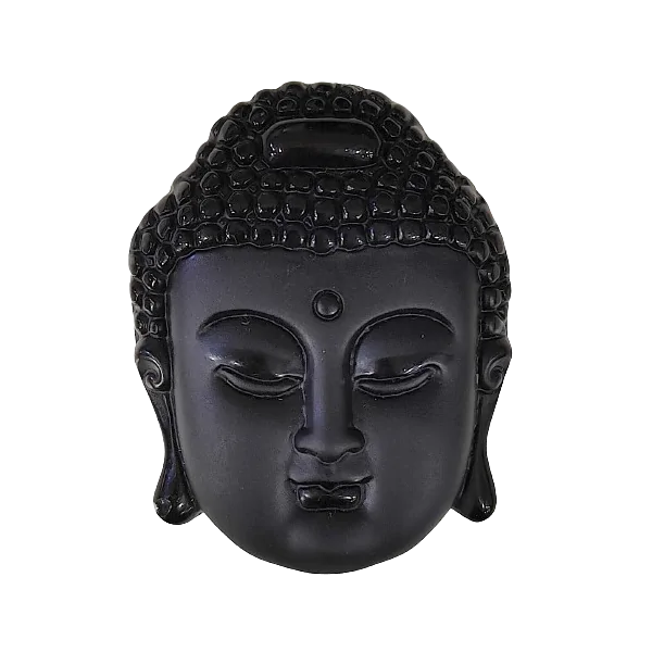 Pendentif tête de Bouddha en obsidienne noire 1 | Dans les yeux de Gaïa