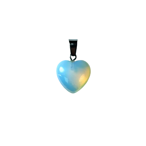 Petit pendentif coeur en Opaline | Dans les Yeux de Gaïa