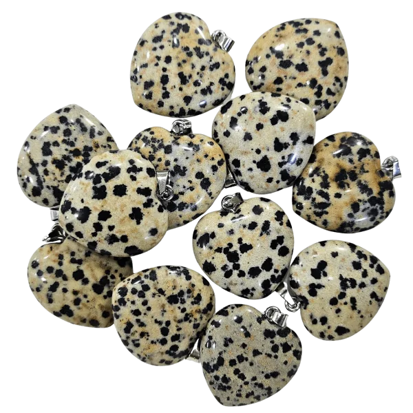 Pendentif coeur en Jaspe dalmatien | Pendentifs en Minéraux | Dans les yeux de Gaïa 3