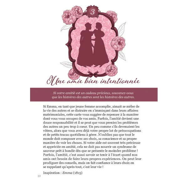 Oracle Jane Austen - explication de la carte une amie bien intentionnée | Dans les yeux de Gaïa