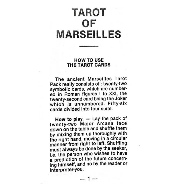 Tarot de Marseille - Édition miniature - English explications | Dans les Yeux de Gaïa