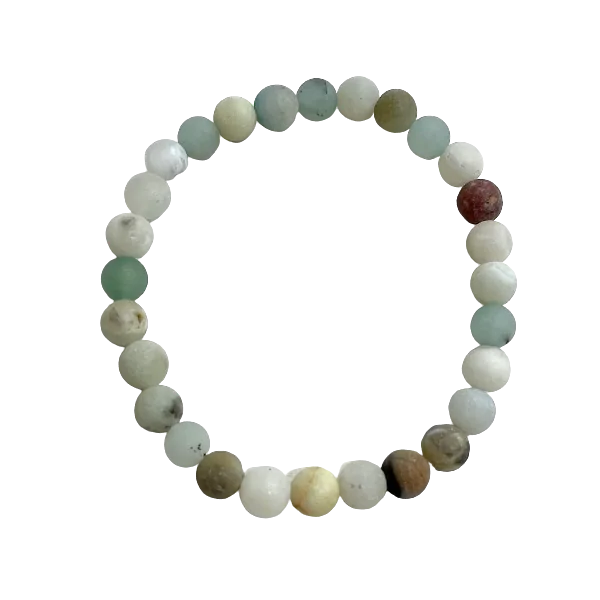 Bracelet Amazonite perles rondes de 6mm - Communication | Dans Les Yeux de Gaïa