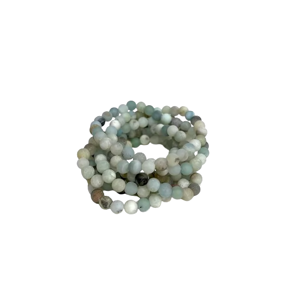 Bracelet Amazonite perles rondes de 6mm - Apaisement | Dans Les Yeux de Gaïa