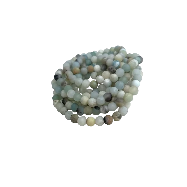 Bracelet Amazonite perles rondes de 6mm - Harmonie | Dans Les Yeux de Gaïa