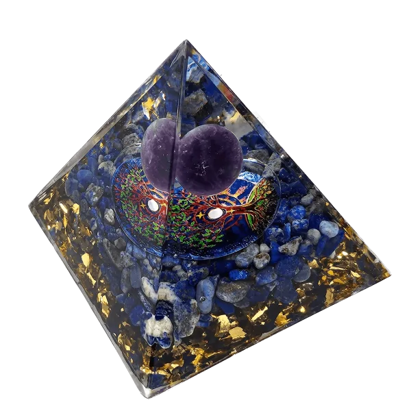 Orgonite Améthyste, Lapis-Lazuli et Arbre de Vie | Orgonites et condensateurs | Dans les yeux de Gaïa- énergie