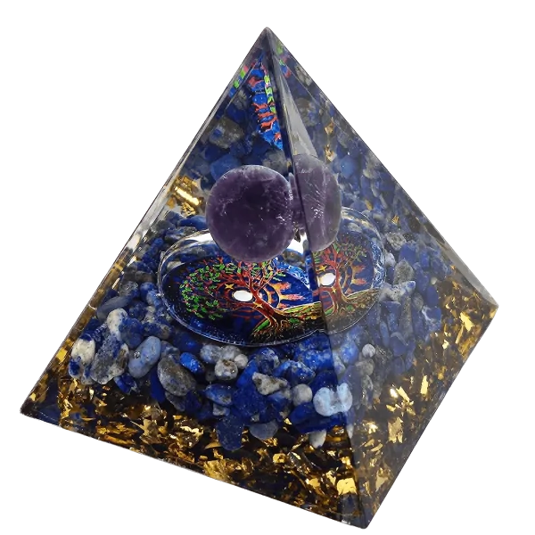 Orgonite Améthyste, Lapis-Lazuli et Arbre de Vie | Orgonites et condensateurs | Dans les yeux de Gaïa - pierre d'élévation