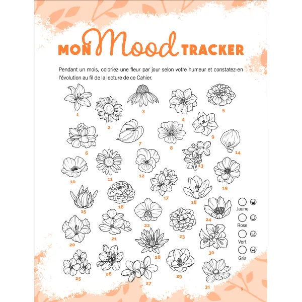 Petit cahier d'exercices des fleurs à (s')offrir - mood tracker | Dans les Yeux de Gaïa
