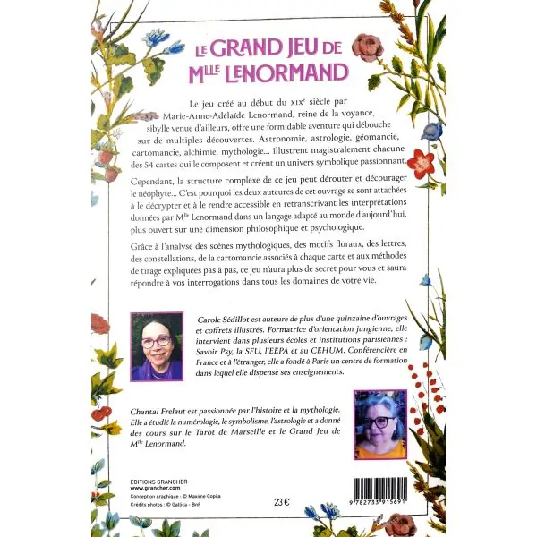 Le grand jeu de Mlle Lenormand - Carole Sedillot - Chantal Frelaut -Intuition - Art divinatoire |Dans les Yeux de Gaïa