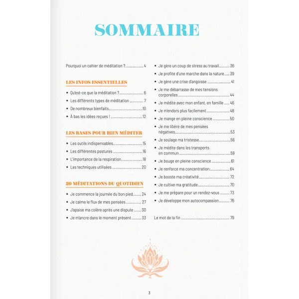 Mon cahier de méditation - sommaire | Dans les Yeux de Gaïa