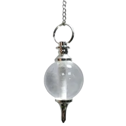 Pendule Boule Cristal de Roche et sept chakras - Radiesthésie - Lithothérapie |Dans les Yeux de Gaïa