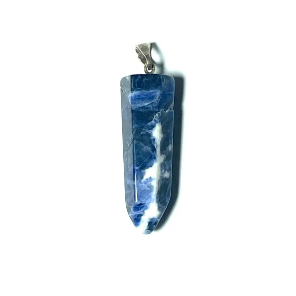 Pendentif pointe en sodalite - bijou | Dans les Yeux de Gaïa