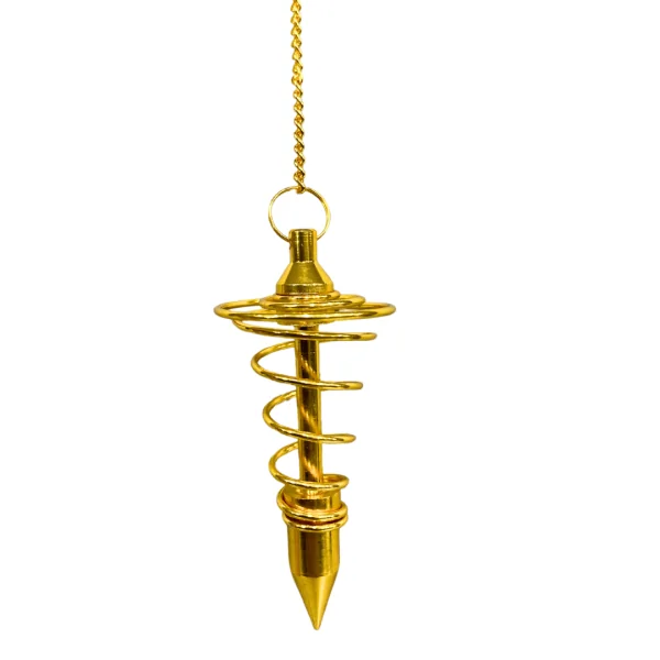 Pendule spirale en métal doré- Spiritualité | Dans les Yeux de Gaïa
