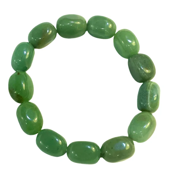 Bracelet en galets d'aventurine verte- paix intérieur | Dans les Yeux de Gaïa