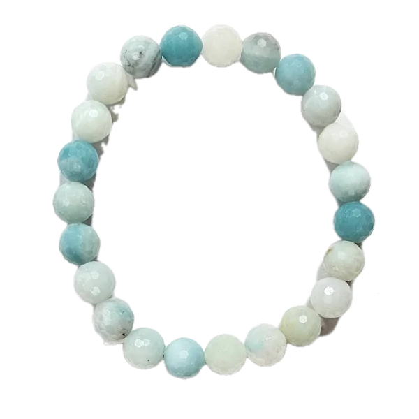 Bracelet en Amazonite facetté - apaisement | Dans les yeux de Gaïa