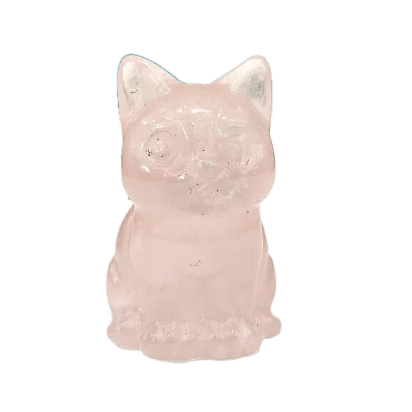 Petit chat en Quartz rose - amour | Dans les yeux de Gaïa