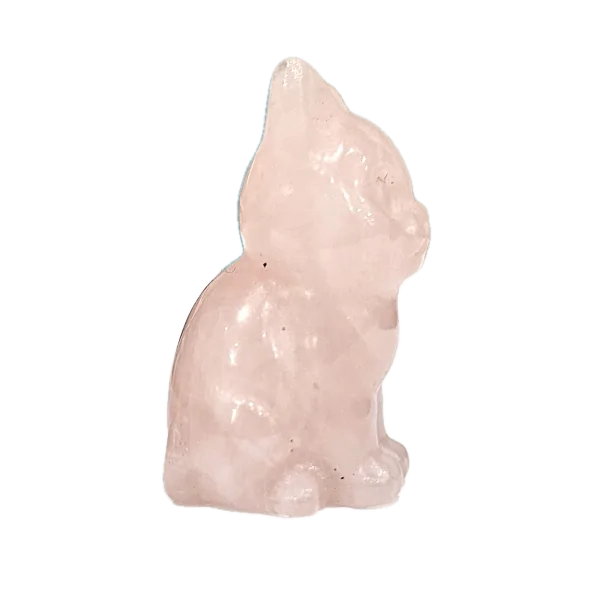 Petit chat en Quartz rose - réconfort | Dans les yeux de Gaïa