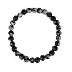 Bracelet Obsidienne neige 6mm - intuition | Dans les yeux de Gaïa