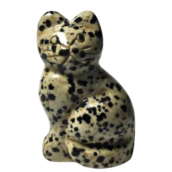 Chat en Jaspe Dalmatien - Sculptures/animal | Dans les yeux de Gaïa