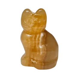 Chat en Calcite Orange - Animal Totem | Dans les yeux de Gaïa
