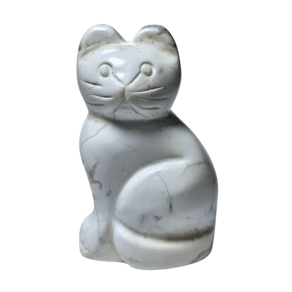 Chat en Howlite - Animal Totem | Dans les yeux de Gaïa