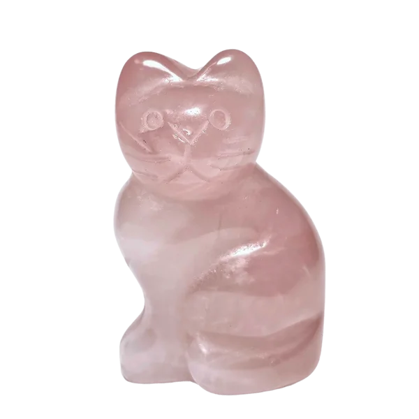 Chat en Quartz Rose - guide spirituel | Dans les yeux de Gaïa