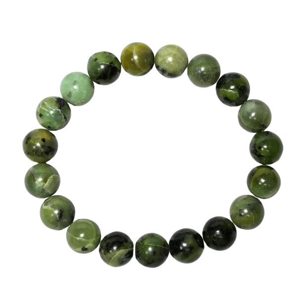 Bracelet Jade Nephrite 10mm - Bracelets en Pierres | Dans les yeux de Gaïa