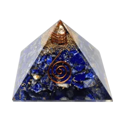 Pyramide Orgonite en Lapis-Lazuli et spirale - Condensateur | Dans les Yeux de Gaïa