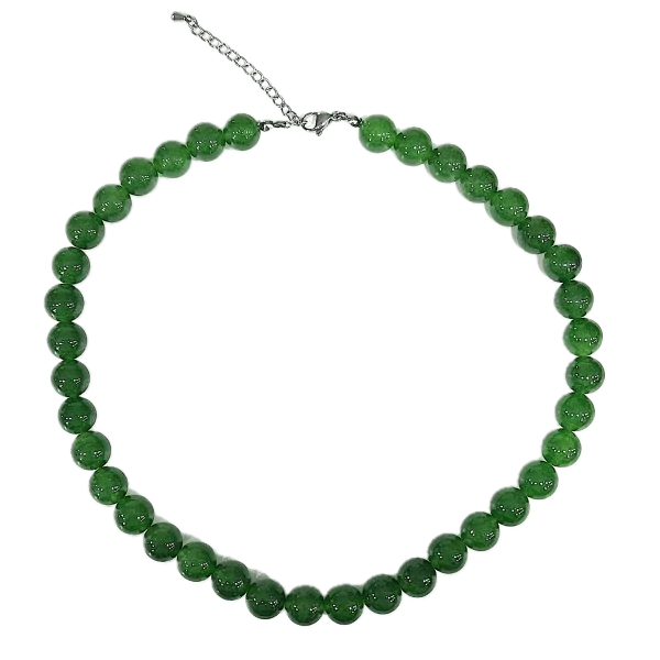 Collier en Jade 10mm - bijoux en minéraux | Dans les yeux de Gaïa