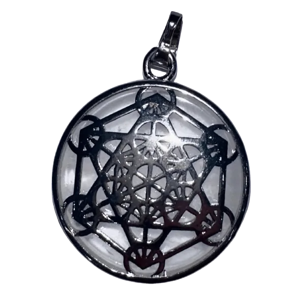 Pendentif métatron Crystal de Roche - émotion| Dans les yeux de Gaïa