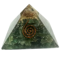 Pyramide Orgonite en Aventurine verte et spirale - Ondes | Dans les Yeux de Gaïa